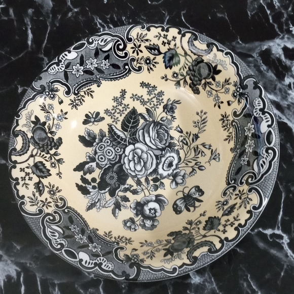 Spode Blue Room Garden Collection Bowl 8.25" Black Yellow White - Picture 6 of 11